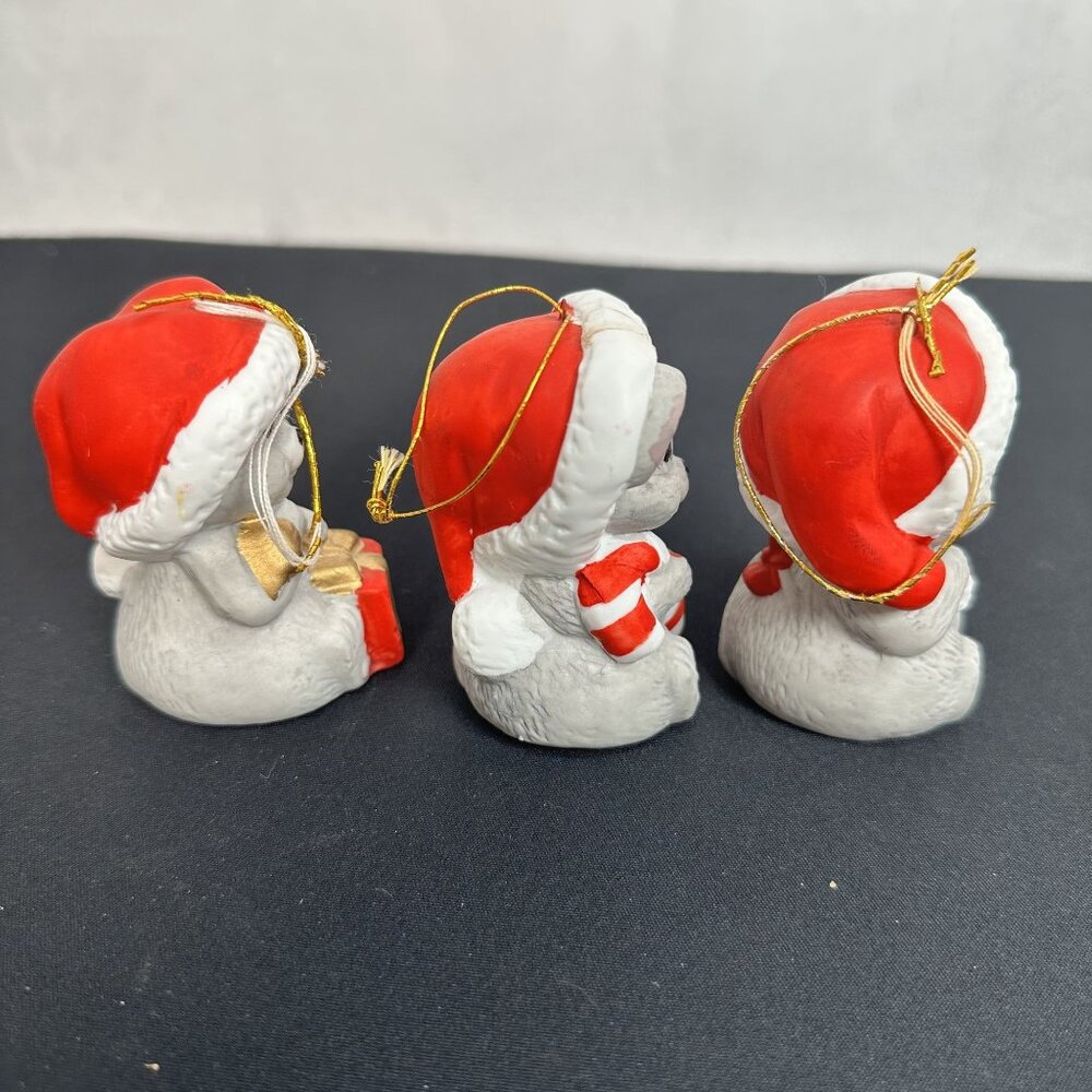 Vintage House Of Lloyd Homespun Mouse Trio Christmas Ornaments Set - Picture 5 of 7